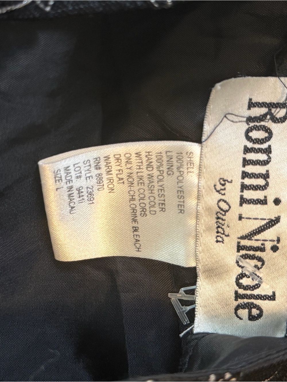 Vintage Y2K Black Sheer Floral Embroidered Mesh Lined Pants Size Large - Picture 8 of 8